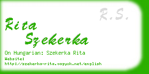 rita szekerka business card